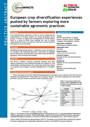 First page of the practice abstract